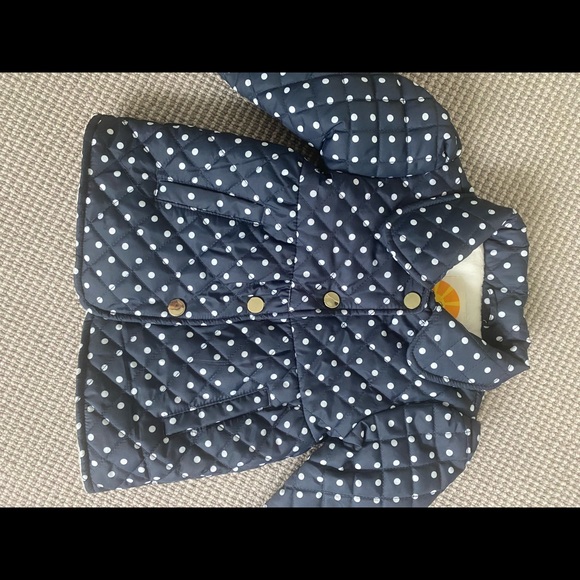 C&C California Navy Polka Dot Puffer Coat EUC 2T - Picture 11 of 12